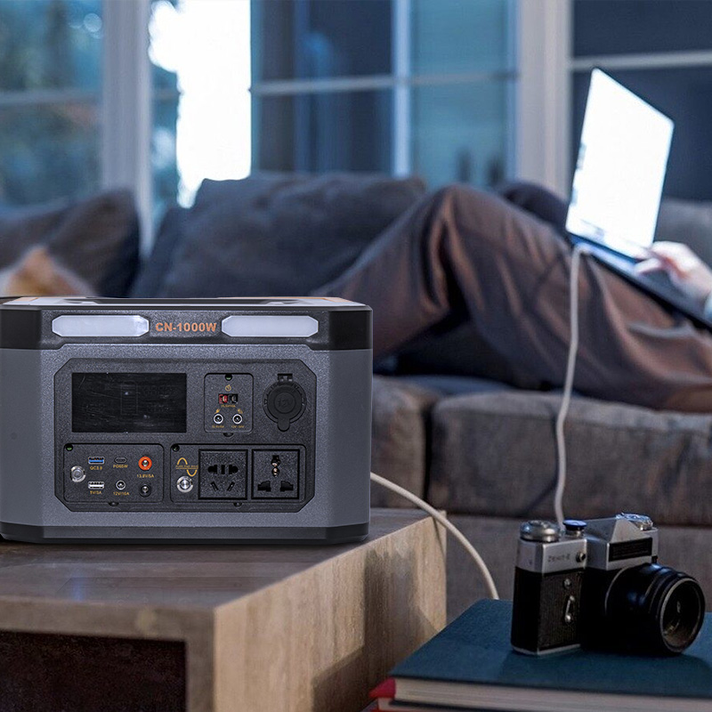 Emergency backup AC and DC portable battery power station