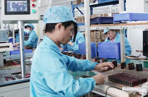 Factory photo shoot of battery welding