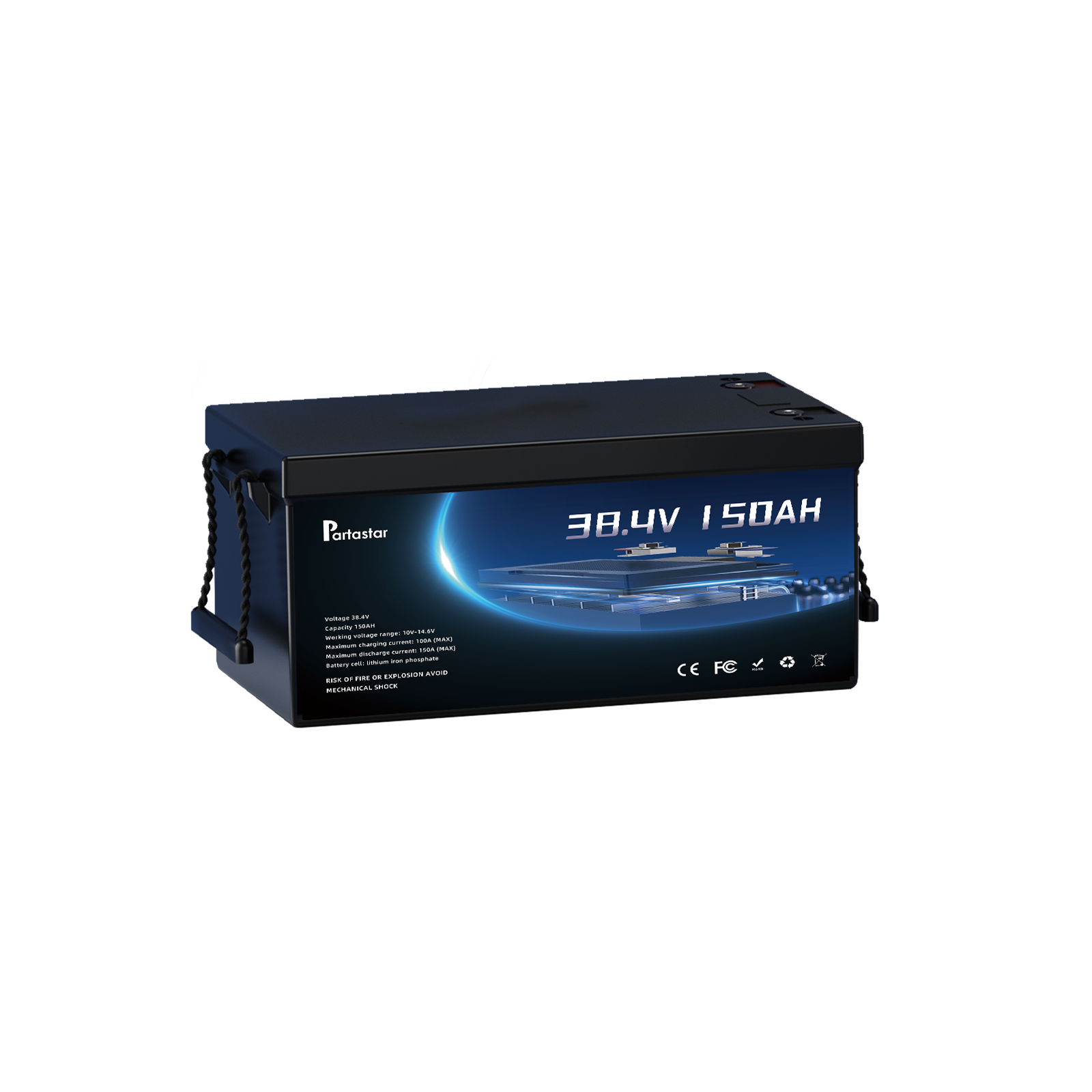 Partastar 38.4V 150AH LiFePO4 Lithium Battery Pack for Lead-Acid Replacement