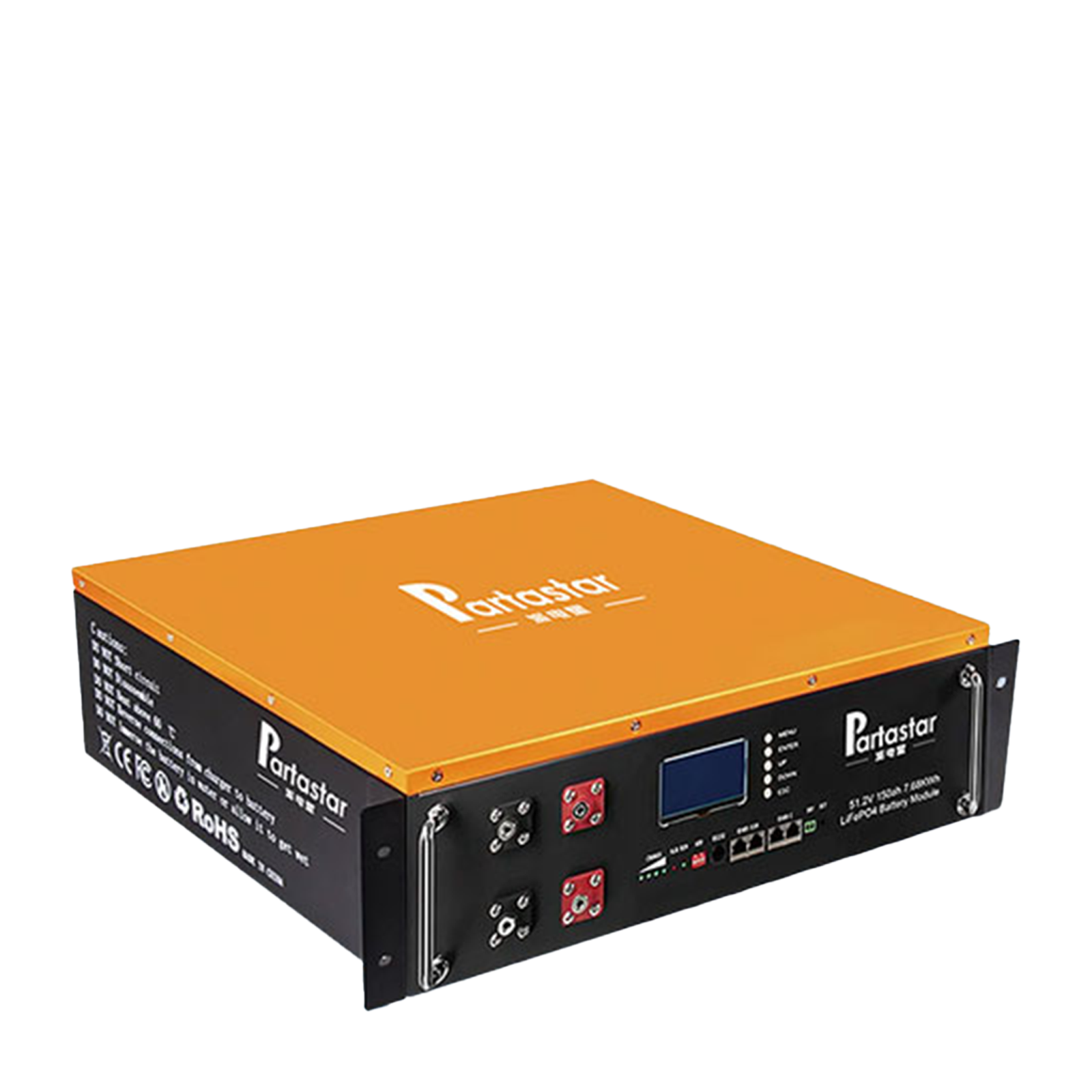 Partastar 7.68KWH Rack-Mounted LiFePO4 Battery Pack: 6000+ Cycles, A-Grade Cells