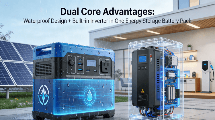 Dual Core: Waterproof + Built-in Inverter in One Energy Storage Battery Pack